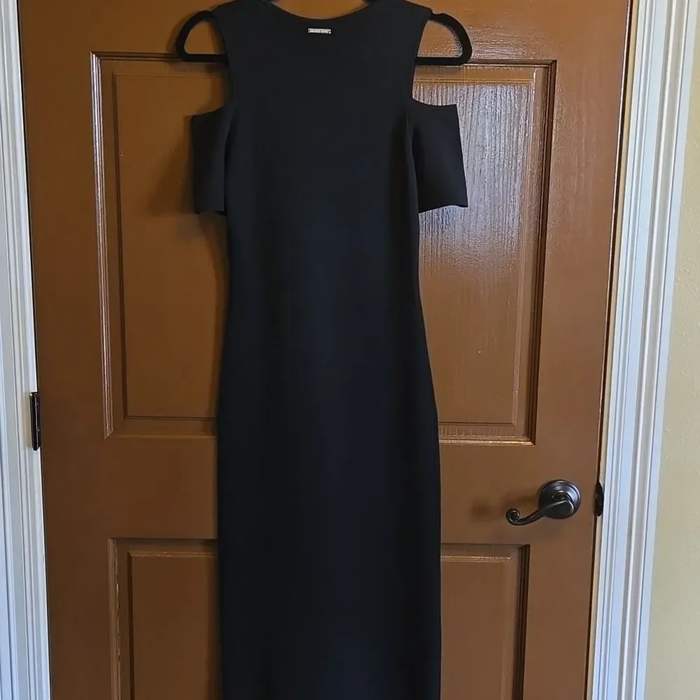 Michael Kors-Black High Quality Knit Dress With Shoulders Out Sz S NWT